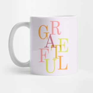 Grateful Falling Letters Mug